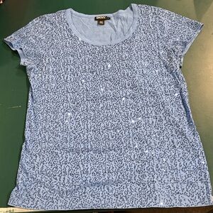DKNY Periwinkle Blue Sequin Women's Top